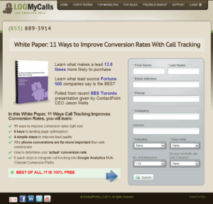 LogMyCalls Landing Page