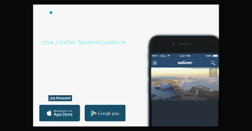 Animation for animations sake is not helpful for scanners. Note the slow loading of the background image. Nativoo Parallax Navigation Animation