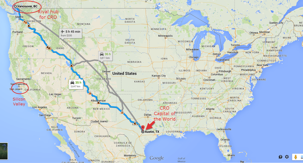 For those who aren’t sure where Austin is, we’re providing a map.