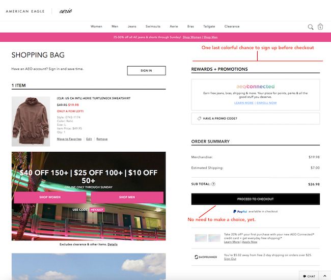 american eagle outfitters shopping bag design American Eagle Outfitters’ shopping bag design is packed with neatly organized promos and many reasons why you should open your account.