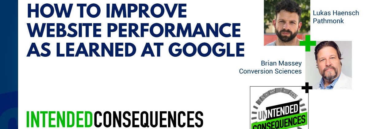 Pictures of Brian Massey and Lukas Haensch and title Do this first: how to improve website performance according to google