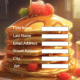 A stiack of pancakes with a web form overlayed.